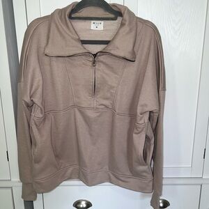 Wilo the Label Pullover Sweatshirt Womens Medium Half Zip Neutral Minimalist